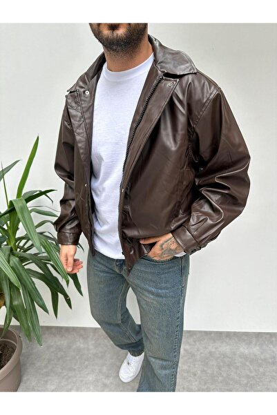 SEASON COAT سترة جلدية مبطنة داخلية كبيرة الحجم للرجال من نيو سيزون