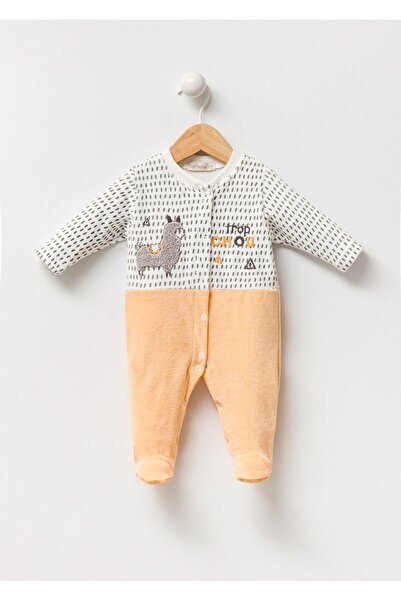 Bip Baby Lama Embroidered Polka Dot Velvet Baby Romper