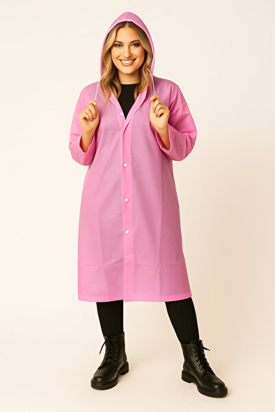 Sibel Günay Butik Unisex Waterproof Hooded Pink Raincoat |   Height 120 cm – ...