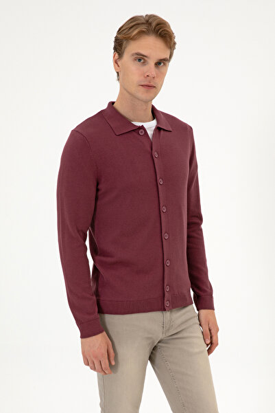 U.S. Polo Assn. Men's Burgundy Basic Knitwear Cardigan 50313690-Vr177
