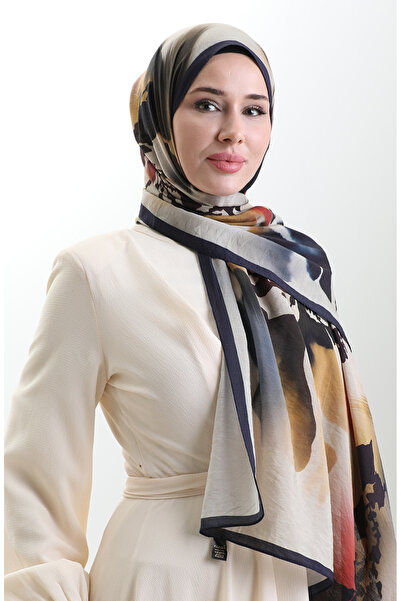 sefamerve Σάλι από φυσικές ίνες Karaca 82005-11 Πλακάκι Ναυτικό Μπλε