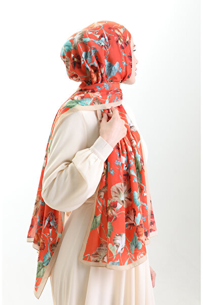 sefamerve Σάλι από βαμβάκι Karaca 82006-09 Χρυσό Πορτοκαλί