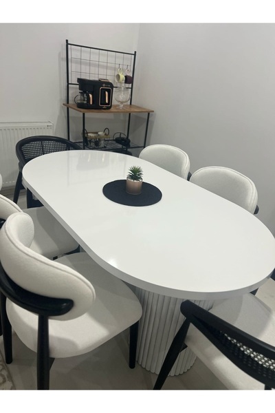 NORTE Bohem Masa Takımı Ahşap Masa Takımı 6 Kişilik Masa Sandalye Takımı İska...