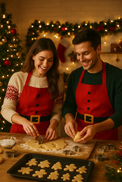 Soft and Baby Santa Claus New Year Apron, Christmas Kitchen Apron