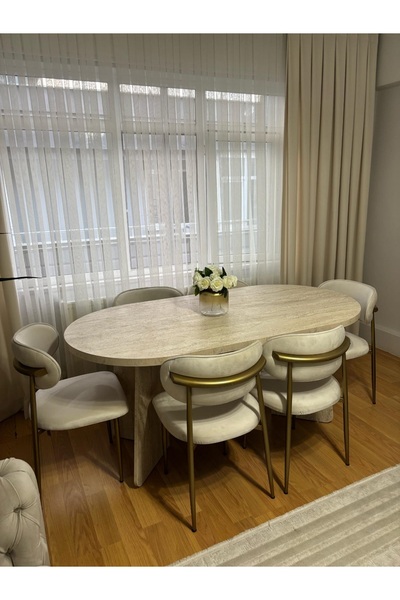 NORTE Bohem Bella Masa Takımı Ahşap Masa Takımı 6 Kişilik Masa Sandalye Takım...