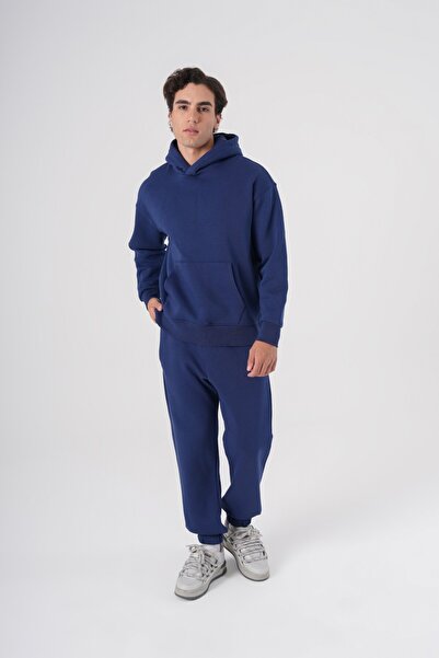 2512 Clothing هوديي للجنسين بتصميم أساسي بغطاء رأس مع جيب كنغر قصة فضفاضة