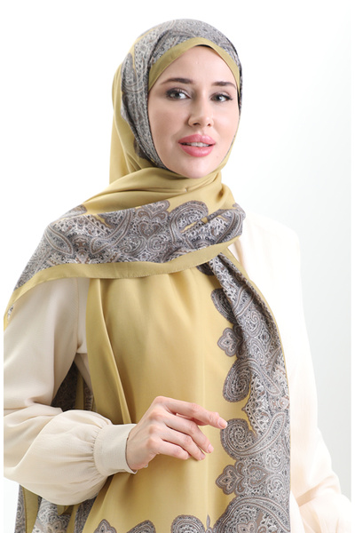 sefamerve Karaca cotton shawl 82004-07 mustard