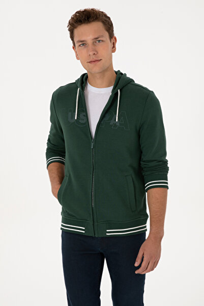 U.S. Polo Assn. Men's Dark Green Knitted Cardigan 50316355-Vr079