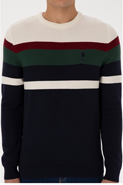 U.S. Polo Assn. U.S. Polo Assn. Textured Colorful 100% Cotton Knit Sweater
