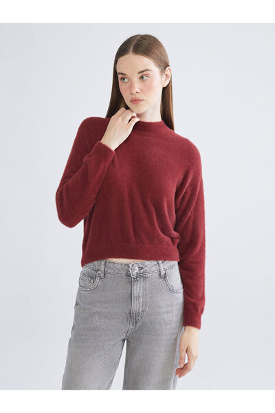 LC Waikiki XSIDE Pulover tricotat pentru femei, cu jumătate de gât roșu