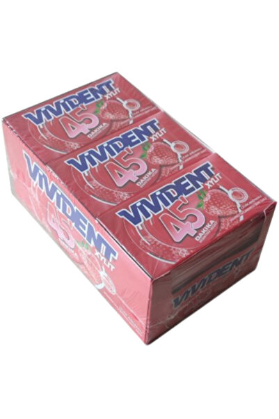 Vivident شريط علكة بنكهة الفراولة خالٍ من السكر لمدة 45 دقيقة 26 جرام * 18 قطعة