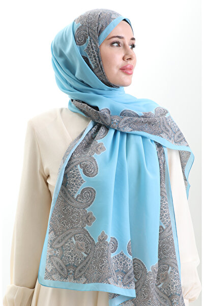 sefamerve Karaca Cotton Shawl 82004-06 Blue