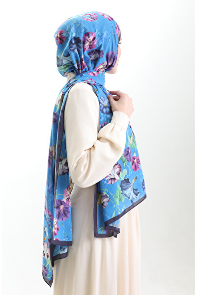 sefamerve Σάλι από βαμβάκι Karaca 82006-14 Navy Blue μπλε κοβαλτίου