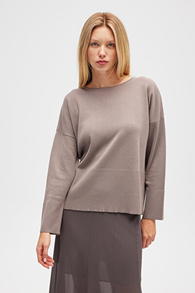 Peraluna Paraluna Rio Plain Knit Women's Sweater - Sand Gray