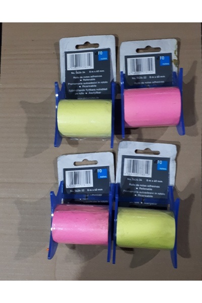 Info Yapışkanlı Not Kağıdı / Postit 6 Cm x 8 Mt 4 Adetli Rulo ( Tamamı Yapışkanlı )