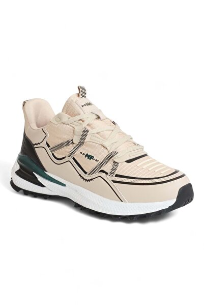 M.P. Günlük Rahat Bağcıklı Yürüyüş Ayakkabısı Su Geçirmez Bej