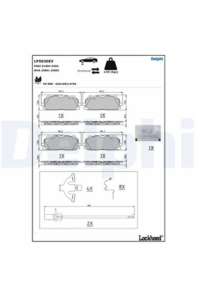 DELPHİ Set Placute Frana Frana Disc Audi E-Tron
