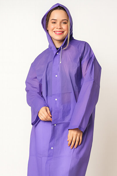 Sibel Günay Butik Unisex Αδιάβροχο με κουκούλα Μωβ Αδιάβροχο |   Ύψος 120 cm ...