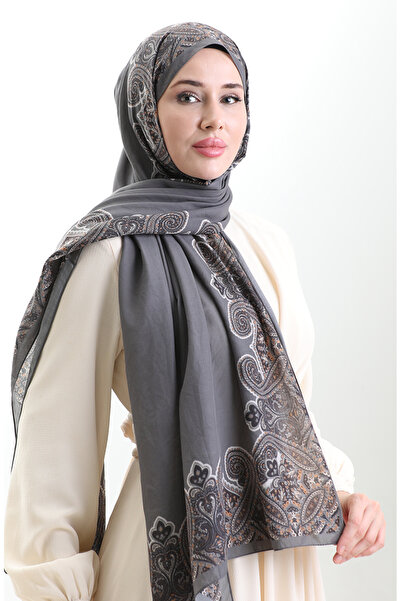 sefamerve Karaca Cotton Shawl 82004-14 Smoked