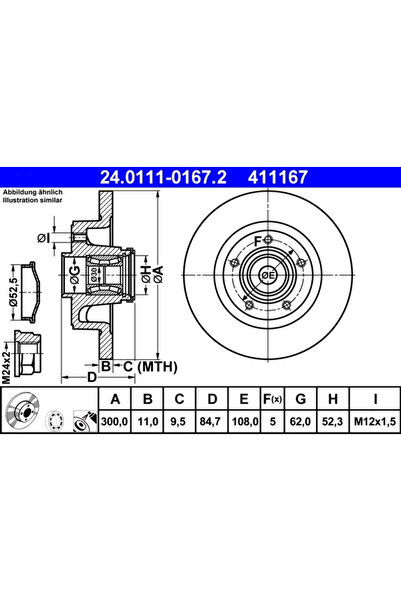 Ate Set Discuri Frana Renault Vel Satis 2002-2009