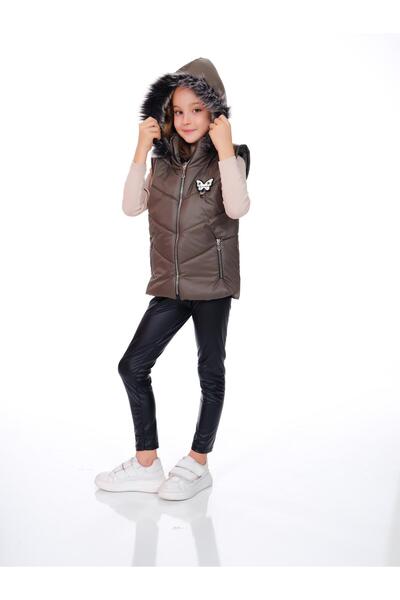 Kamex Girls' Embroidered Winter Puffer Vest