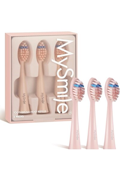 mysmile Electric Toothbrush Replacement Heads, 3 Packs (Pink)