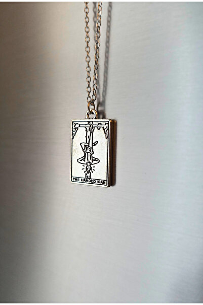Atelier Nui Hanged Man Charm /Asılan Adam Tarot Kartı Çelik Kolye Ay yıldız k...