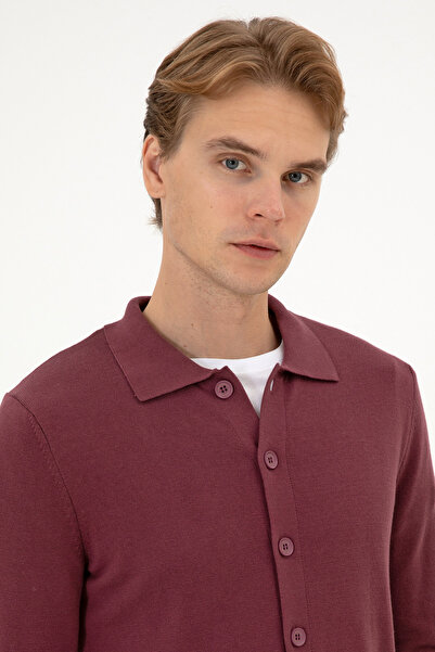 U.S. Polo Assn. Men's Burgundy Basic Knitwear Cardigan 50313690-Vr177