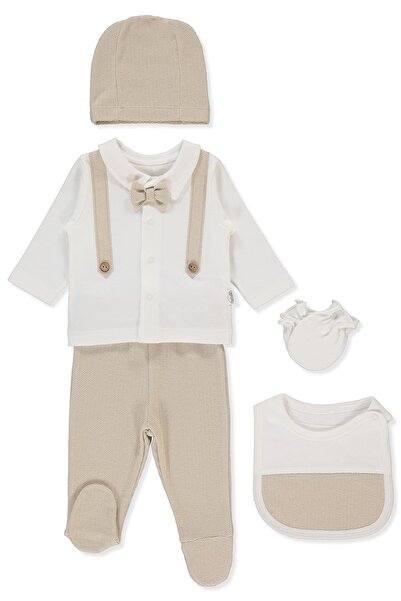 Bebetto طقم ملابس داخلية جاكارلي إنترلوك من 5 قطع (مقاس بيبي كينج/25) بيج
