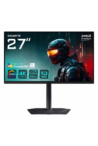 Gigabyte MO27U2 27" 240Hz 0.03Ms HDMI+DP+USB-C HDR UHD G-Sync FreeSync OLED Pivot Vesa Monitör