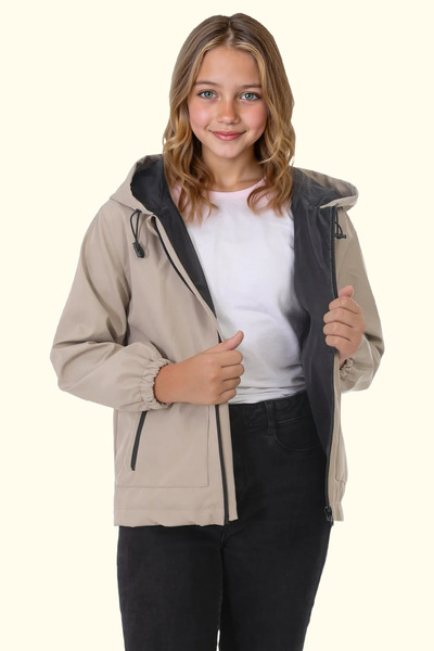 CRASSİ Boys/Girls Hooded Waterproof and Windproof Winter Raincoat with Pockets