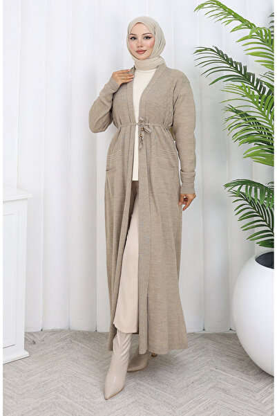 sefamerve Knitwear Long Cardigan 0033-03 Beige