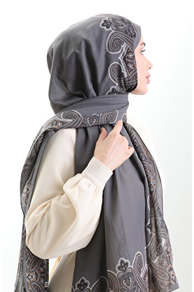 sefamerve Karaca Cotton Shawl 82004-14 Smoked
