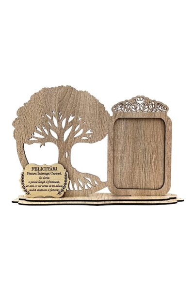 OEM Personalized Photo Frame Heart and Tree of Life, Wood, 30x18cm, Sonoma