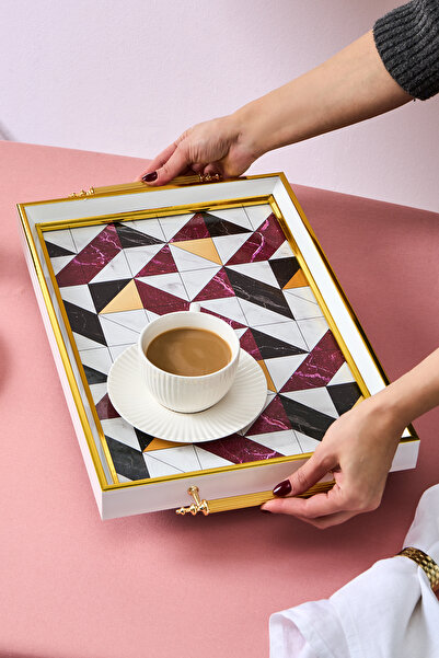 Karaca Niva Dikdörtgen Bordo Tepsi 42 cm