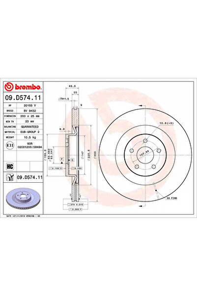 Brembo Спирачен диск Форд Фокус 3