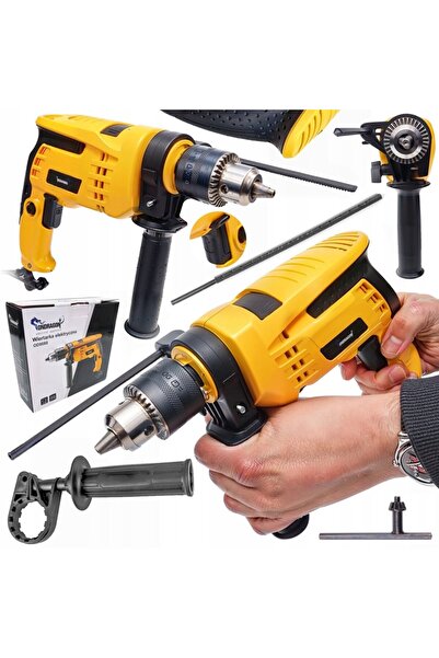 Ondragon Mașină de găurit cu impact reglabilă, 1600 W, 13 mm, diametru exteri...