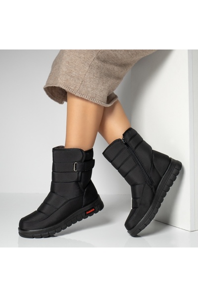 BMoD Women's black nylon boots with zipper MOD10463