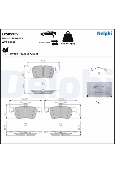 DELPHİ Set Placute Frana Frana Disc Ford (Changan) Mustang Mach-E Ford Usa Mu...