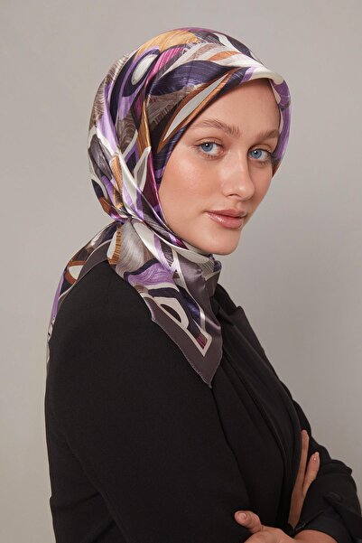 Levidor Füme Çiçek Desen Kristal Eşarp