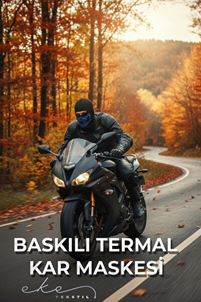 Eke Tekstil Unisex Printed Biker Thermal Balaclava