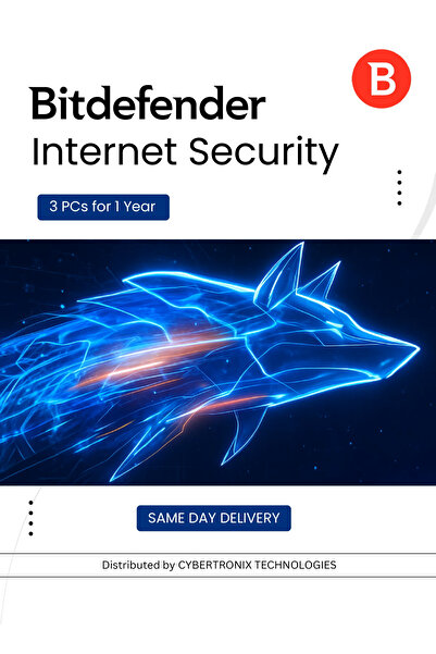 BITDEFENDER Internet Security | 3 PCs for 1 Year | Digital License | SAME DAY DELIVERY