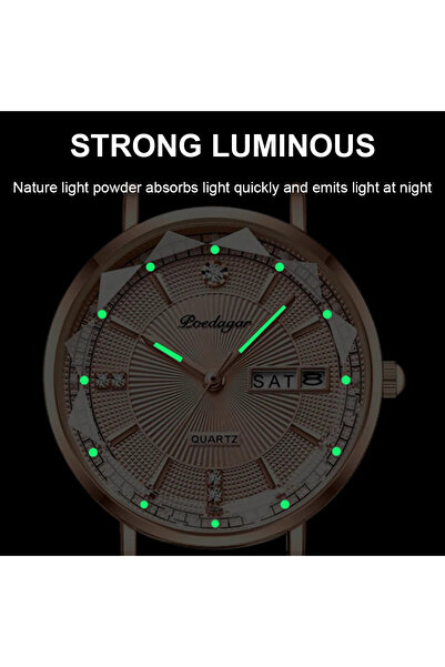 POEDAGAR Ceas dama , otel inoxidabil, argintiu-rose gold, cadran crem