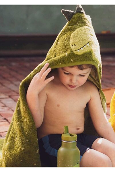 PAMUK HANIM Outlet 100% Cotton Baby Girl-Boy Bath Towel Swaddle Khaki/Dino