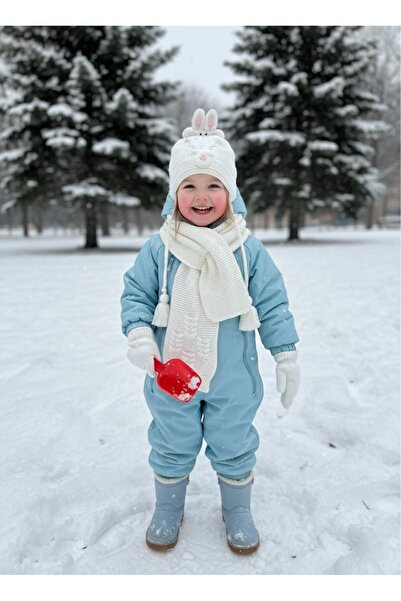 Kitti 1-4 Yaş Kız Çocuk Polarlı Atkı-Bere-Eldiven