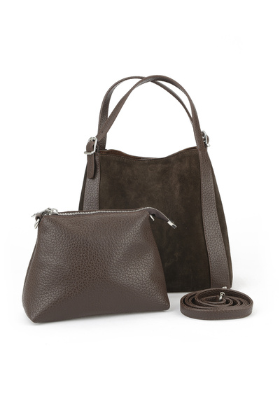 Ziya , Women's Genuine Leather Shoulder and Hand Bag 153979Z5012 Brown