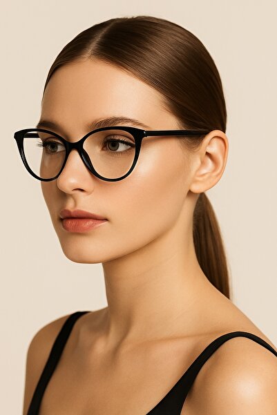 MACERATİ Checkmate Women's Black Framed Blue Block Blue Light Filter Screen Glasses