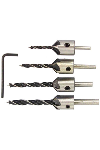 Kraft&dele Set burghie pentru lemn cu adaptor, 5 bucăți, KD 10559