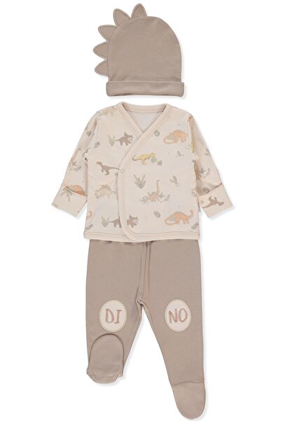 Bebetto طقم زيبين إنترلوك 3 قطع (ميه آند دودز) بني