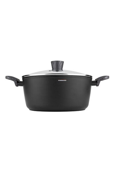 Florentyna Oala din aluminiu cu invelis din marmura, cu capac din sticla, 20cm, 2.5l, Bono, Florina